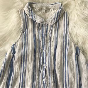 Xs blue white collar dress